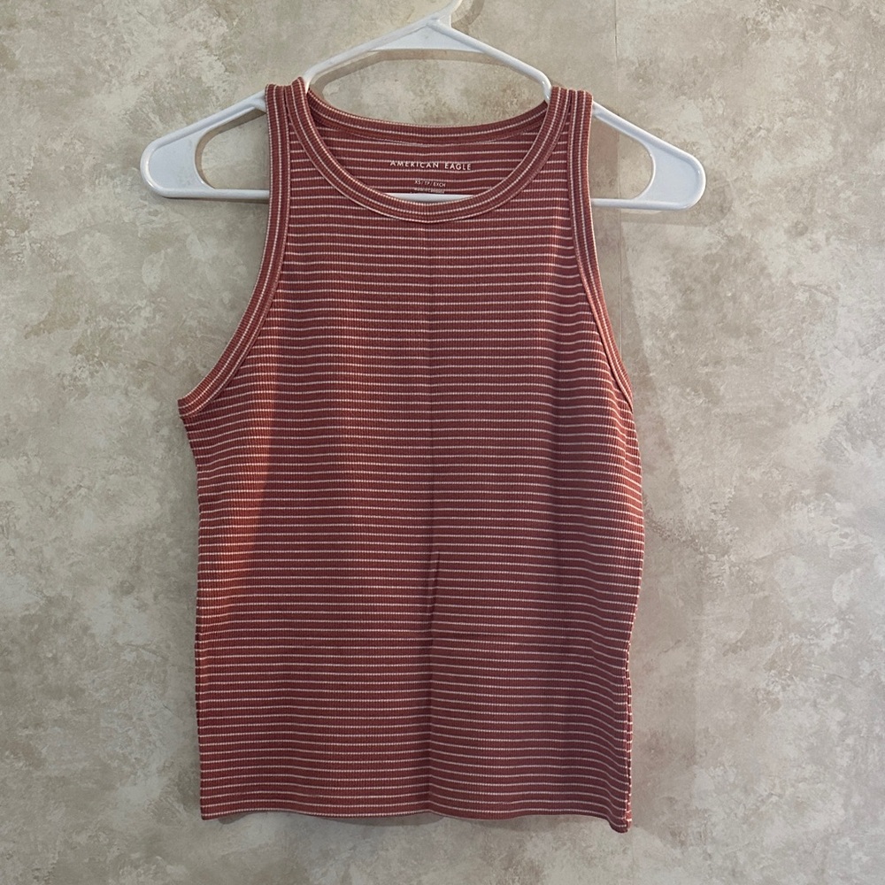 American Eagle Outfitters Rust Striped Tank Top